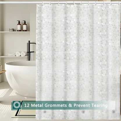 Shower Curtain Liner, 100% Waterproof Peva Shower Curtains with 3 Duty Heavy Bottom Magnets and 12 Rust Proof Grommets, 72x72 Weighted Shower Liner for Shower Stall, Bathtubs