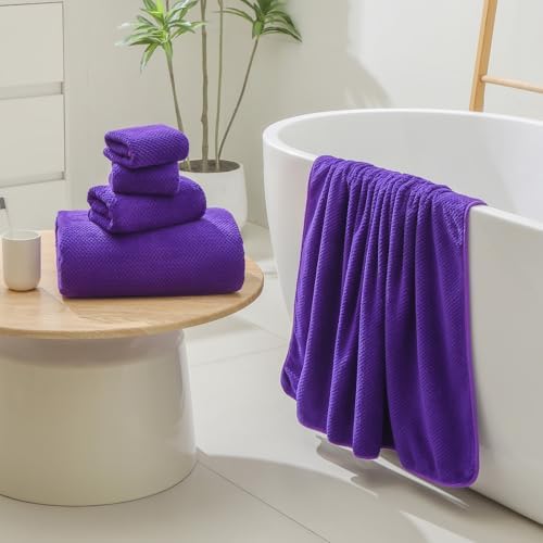 YTYC 39x78 Bath Sheets,Towels for Bathroom,Violet Purple,2-Pieces