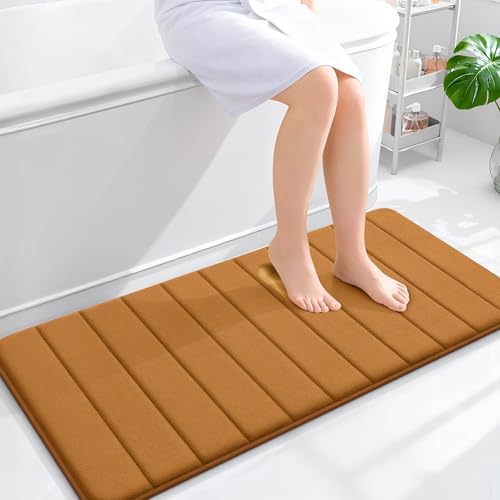 OLANLY Memory Foam Long Bathroom Rugs Runner 44x20, Super Soft Absorbent