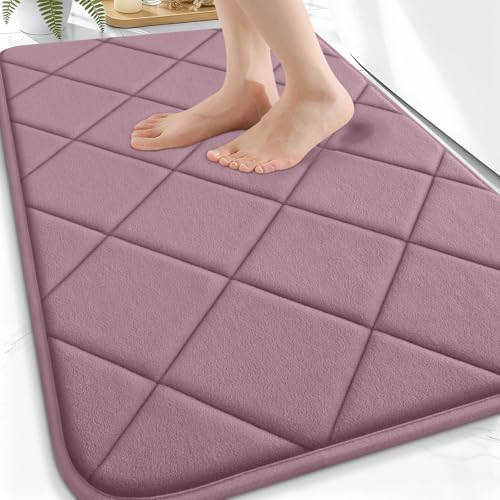 OLANLY Memory Foam Bath Mat 30x20, Ultra Soft and Absorbent Bathroom Rugs