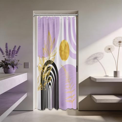 Light Purple Stall Shower Curtain, 36X72 in Narrow Small, Mid Century