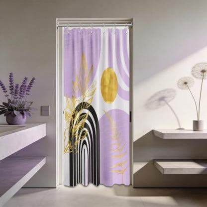 Light Purple Stall Shower Curtain, 36X72 in Narrow Small, Mid Century