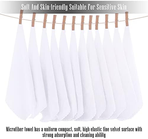 TENSTARS 12 Pack Premium Washcloths Set - Quick Drying- Soft Microfiber Coral Velvet Highly Absorbent Wash Clothes - Multipurpose Use as Bath, Spa, Facial, Fingertip Towel (White)