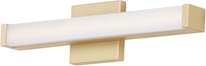 Maxim Lighting Spec Vanity 18" 1-Light Bath Vanity Light | Gold Aluminum Finish | White Pmma Acrylic Shade | Contemporary Indoor Light Fixture | Ideal for Bathrooms & Powder Rooms | 52000GLD