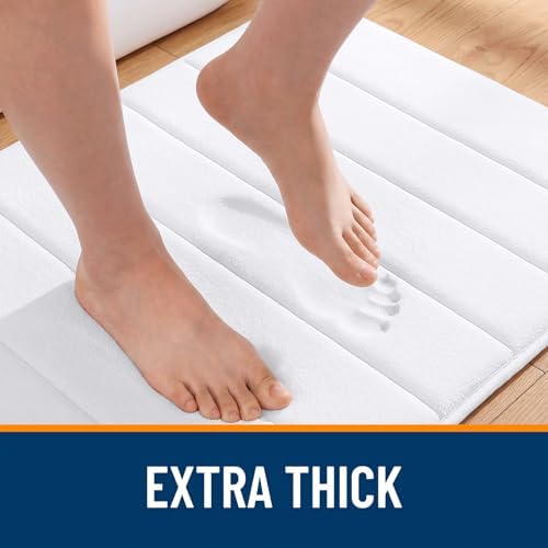 OLANLY Memory Foam Large Bath Mat 59x34, Super Soft Absorbent Bathroom Rugs