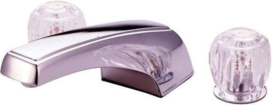 Kingston Brass KB281 Americana Twin Acrylic Handle Roman Tub Filler, Polished Chrome,8-Inch Adjustable Center
