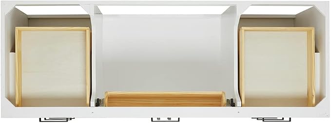 ARIEL Hepburn 60-inch Bathroom Vanity with Sink,Solid Wood, 0.75-inch Italian Carrara Marble Countertop, Single Rectangular Porcelain Sink, 2 Soft Closing Doors, 9 Dovetail Drawers, White