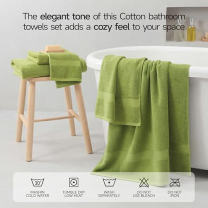 ecolook 2 Pack 100% Cotton Bath Towels, 28 x 55 Inches, Soft