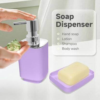 4 Piece Bathroom Accessory Sets, Light Purple Bathroom Accessories Sets