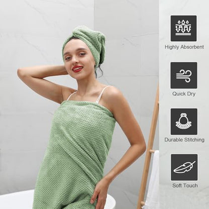 Hand Towels Set 2 Pack-16“x31”,Ultra Soft Microfibers Bathroom Towel Set Highly Absorbent Quick Dry Luxury Premium Towel Lightweight Durable Hand Towel Collection for Hotel Spa Gym Kitchen,Green