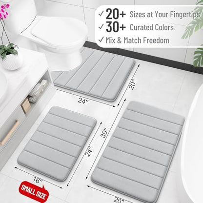 OLANLY Memory Foam Large Bath Mat 40x32, Super Soft Absorbent Bathroom Rugs