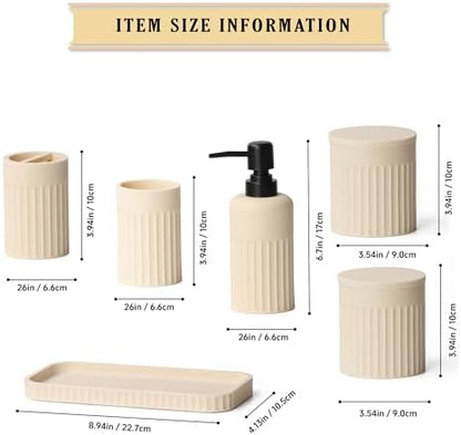 INIUNIK Bathroom Accessory Set, 6 Piece, Resin
