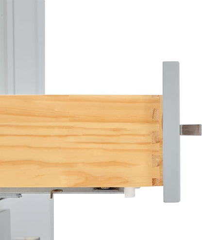 ARIEL Cambridge 60-inch Bathroom Vanity with Sink,Solid Wood, 1.5-inch Italian Carrara Marble Countertop, Double Rectangular Porcelain Sink, 4 Soft Closing Doors, 6 Dovetail Drawers, Grey
