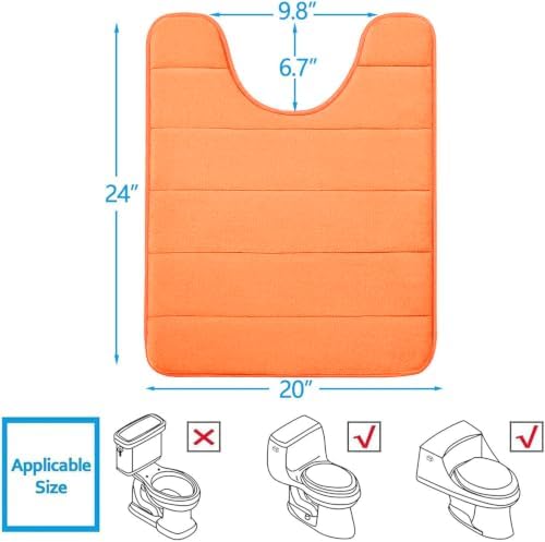 Buganda Memory Foam U-Shaped Toilet Rugs 24 x 20, Absorbent Bathroom mat