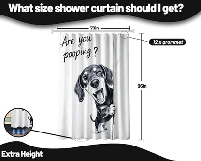 Extra Tall Shower Curtain XL Funny Dachshund, 70 x 96 Inchs