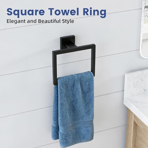 Luxbaro 15-Pieces 24 Inch Matte Black Bathroom Accessories, Wall Mounted