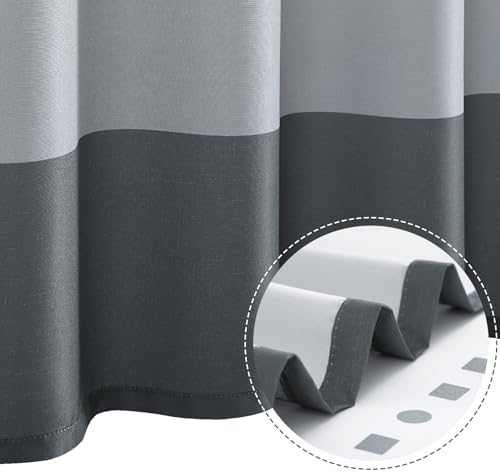 jinchan Boho Shower Curtain Grey and White 70x72 Inch 12 Hooks