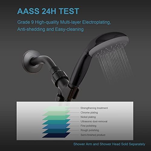 OFFO Shower Head Holder with Solid Metal Ball for Handheld Shower Head, Oil Rubbed Bronze Adjustable Shower Arm Mount for Connecting, 1/2 in IPS Female Inlet and Male Outlet
