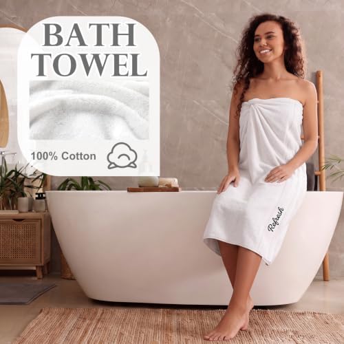 Hahafelt Decorative Bathroom Towel Set,Neutral, Relax Renew Refresh