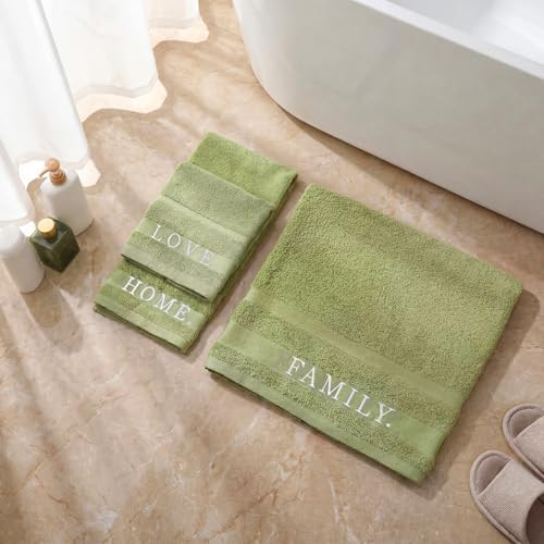 Hahafelt Decorative Bathroom Towel Set, Sage Green