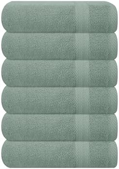GLAMBURG Ultra Soft 6-Piece Hand Towel Set 16x28-100% Ringspun Cotton - Durable & Highly Absorbent Hand Towels - Ideal for use in Bathroom, Kitchen, Gym, Spa & General Cleaning - Jade
