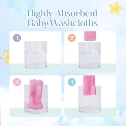 UNIMADE Baby Washcloths, Super Soft Microfiber Coral Fleece Wash Cloths