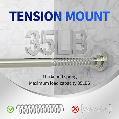 Mcrbeay Shower Curtain Rod, 1" Diameter Heavy Duty Tension Shower Rod