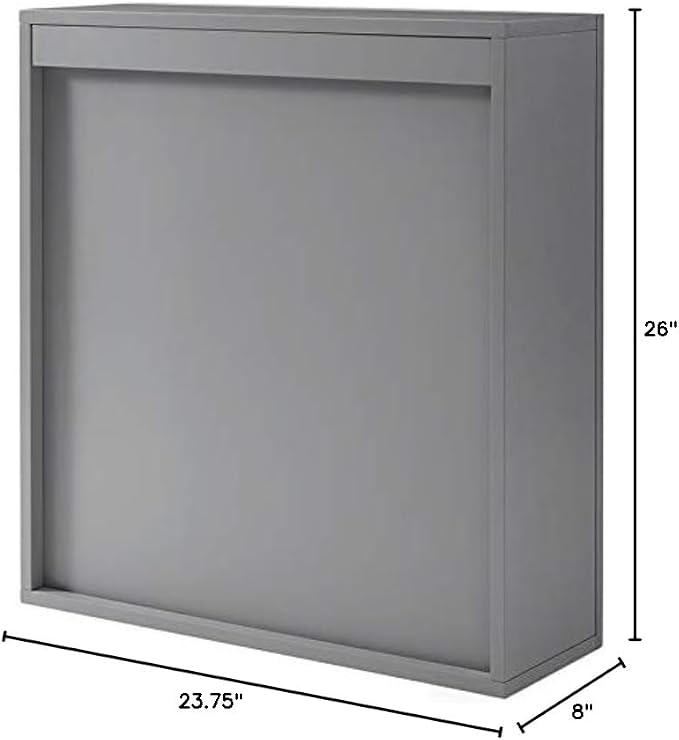 Crosley Furniture Tara Wall Mounted Bathroom Storage Medicine Cabinet with Shelves, Vintage Gray