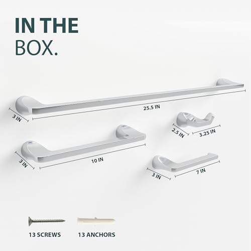 Mega Handles Bathroom Accessory Set Polished Chrome - 4-Piece, Towel Bar