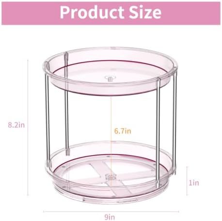 Rotating Makeup Organizer, Perfume Skincare Holder, 2 Tier 9 Inch, Mauve