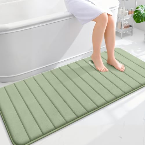 OLANLY Memory Foam Long Bathroom Rugs Runner 59x24, Super Soft Absorbent