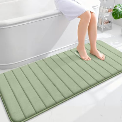 OLANLY Memory Foam Long Bathroom Rugs Runner 59x24, Super Soft Absorbent