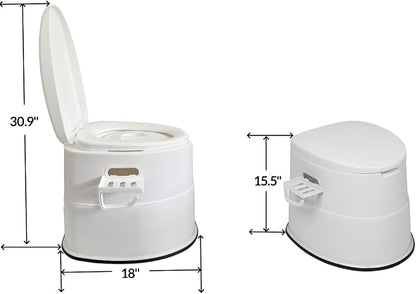 Convenient White Portable Toilet,Outdoor Indoor porta potty | Removable Inner Bucket, Removable Toilet Paper Holder, Simple Install Design,Portability for Camping, RV, Travel,Beach,Boat