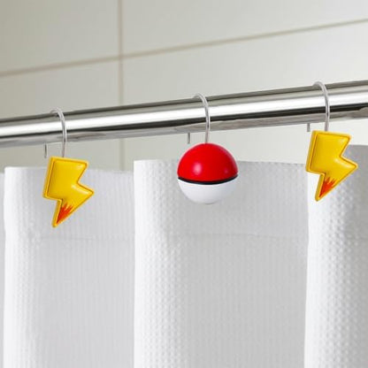 12-Piece Lightning Cartoon Anime Shower Curtain Hooks for Bathroom