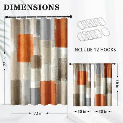 Shower Curtain Set, for Bathroom Decor 72" x 72", Modern Painting