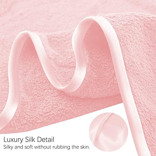 TENSTARS Silk Hemming Bath Towels for Bathroom Clearance - 27 x 55 inches - Light Thin Quick Drying - Soft Microfiber Absorbent Towel for Bath Fitness, Sports, Yoga, Travel, Gym - 2 Pack, Pink