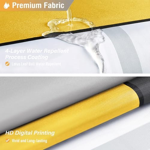 BTTN 72 x 96 Long Modern Geometric Waterproof Fabric Shower Curtain, Yellow