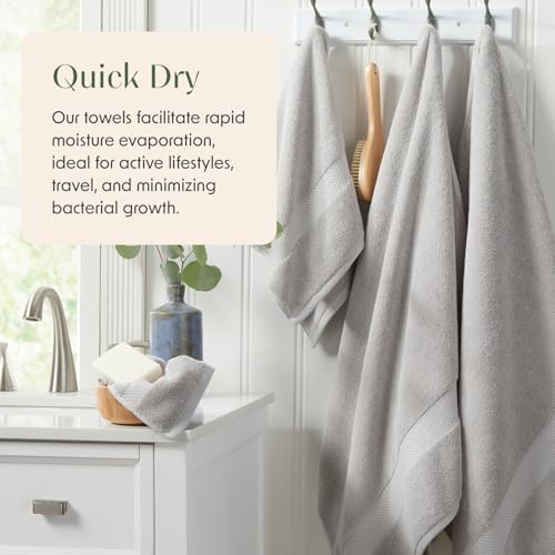 Springtree Home 100% Cotton Luxury Hotel Bath Towel Set | 6-Piece Set Grey