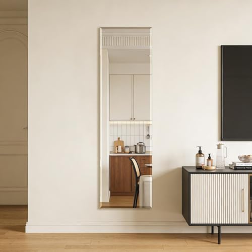 Frameless Full Length Mirror for Wall, 55x16 Inch Bathroom Vanity Mirror