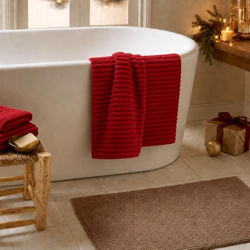 2 Piece Bath Sheets, 40"x80" Microfiber Bath Towels, Red
