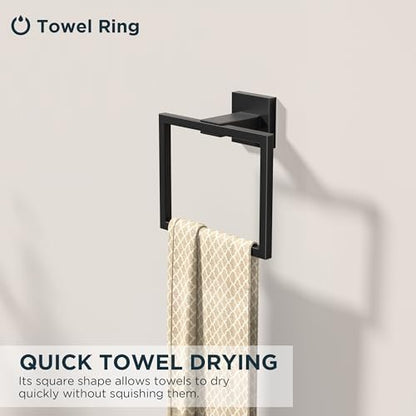 FORIOUS Toilet Paper Holder and Towel Ring Set, Bathroom Accessories Set
