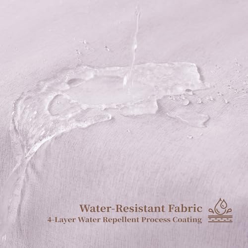 BTTN Extra Long Scalloped Linen Textured Shower Curtain, 72x96, Lavender