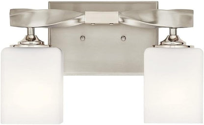 KICHLER Marette 13.5 " 2 Light Vanity Light with Satin Etched Cased Opal Glass in Brushed Nickel