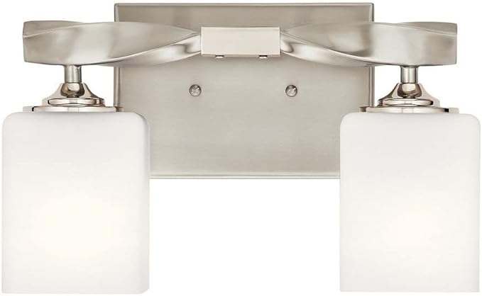 Kichler Marette 13.5" 2 Light Vanity Light with Satin Etched Cased Opal Glass in Black