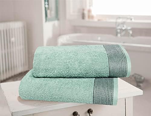 Belizzi Home Ultra Soft 2 Pack Oversized Bath Towel Set 28x55 inches, 100% Cotton Large Bath Towels, Ultra Absorbant Compact Quickdry & Lightweight Towel, Ideal for Gym Travel Camp Pool - Sea Green