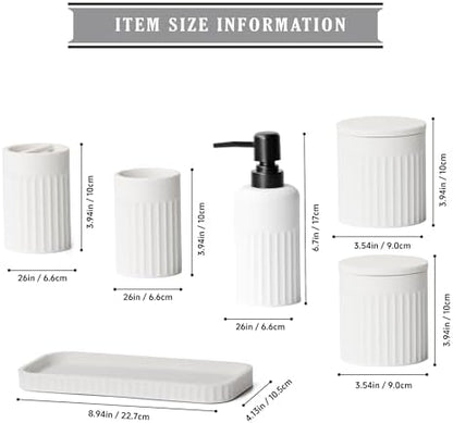INIUNIK Bathroom Accessory Set, 6 Pieces, White