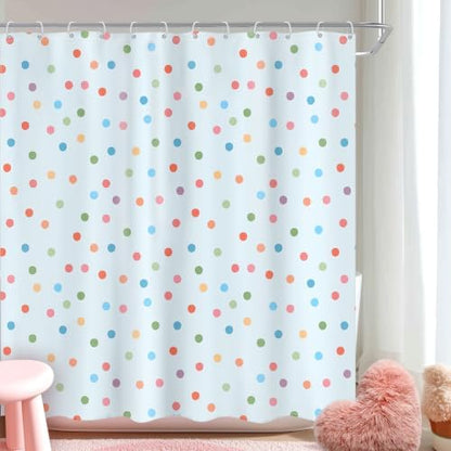 Polka Dot Shower Curtain Blue Pastel Modern Abstract Bathroom Curtain Sets