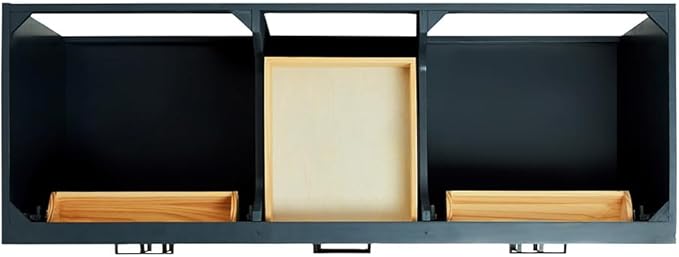 DKB Isabella 60" Midnight Blue Double Bathroom Vanity with Sink, 1.5" Pure White Quartz Countertop, Rectangular Undermount Sinks, 4 Soft Closing Doors, 6 Dovetail Drawers