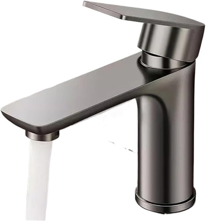 Faucet 304 Stainless Steel Hot and Cold Water Outlet Bathroom Sink Washbasin Faucet Tap﻿(Black) Faucet