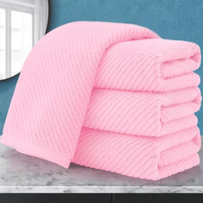 VOOVA & MOVAS Bathroom Hand Towels 4PC, 100% Cotton, 18x28 in, Pink